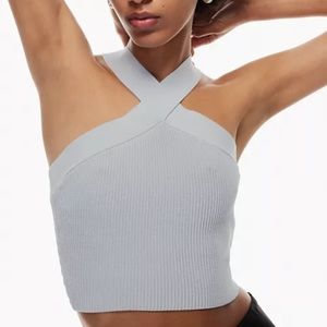 Sculpt Knit Criss Cross Cropped Tank